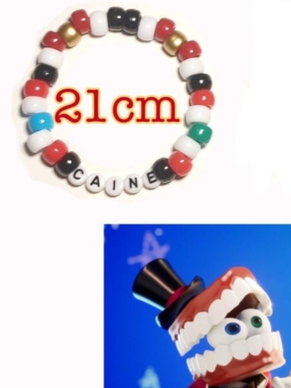 'Caine' The Amazing Digital Circus Kandi Handmade Beaded Bracelet